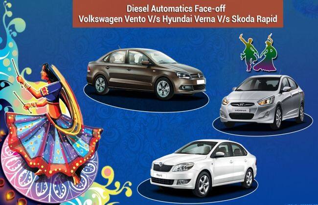柴油自动化面对面 -  Volkswagen Vento v ／ S Hyundai Verna v ／ s Skoda Rapid