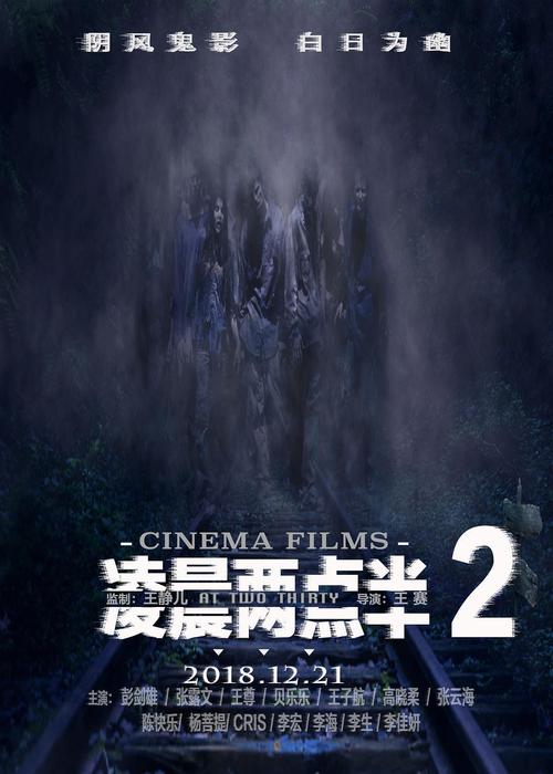 由王赛导演执导,彭剑雄、张露文、王尊、高晓柔、王子航、贝乐乐、张云海等主演的恐怖电影《凌晨两点半2》明日将正式全国“惊”心上映,并发布公映海报,死亡钟声即将开启恶灵索命倒计时。本片讲述了一群年轻人去聚