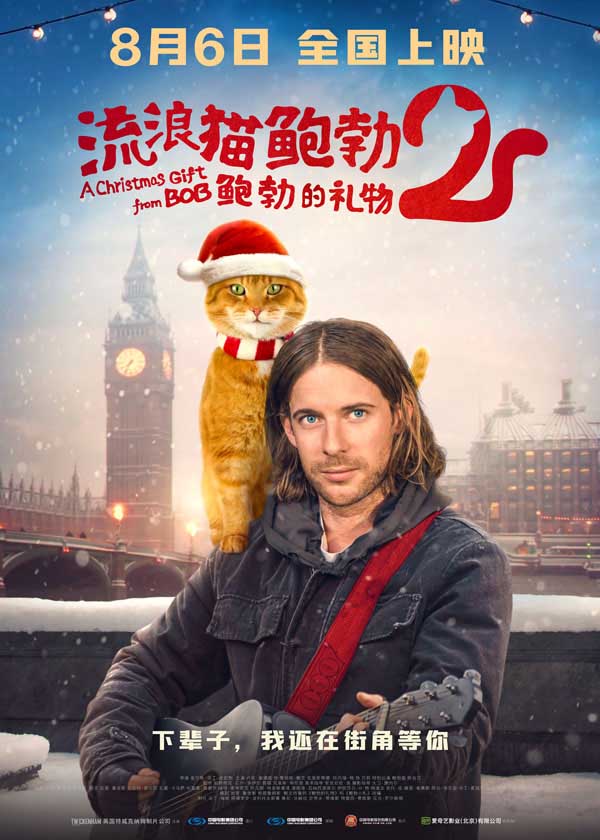 《流浪猫鲍勃2：鲍勃的礼物》引进中国大陆，宣布定档8月6日。在鲍勃离世一周年之际，詹姆斯和爱猫鲍勃的生活再次上演，对鲍勃的纪念在影片的温暖中延续。2016年11月，一部改编自真实故事，讲述了落魄的伦敦